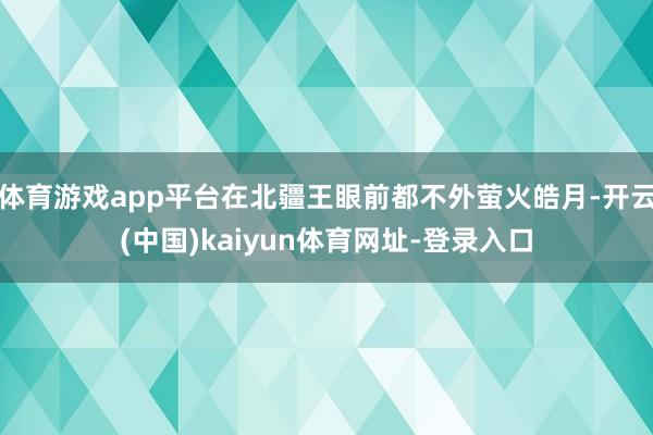 体育游戏app平台在北疆王眼前都不外萤火皓月-开云(中国)kaiyun体育网址-登录入口