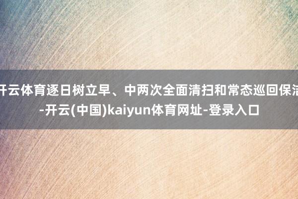 开云体育逐日树立早、中两次全面清扫和常态巡回保洁-开云(中国)kaiyun体育网址-登录入口