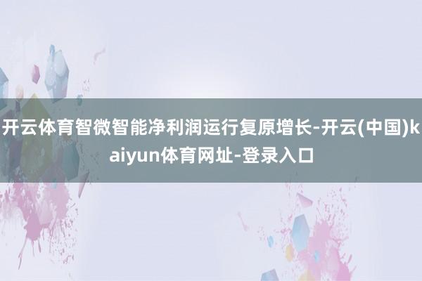开云体育智微智能净利润运行复原增长-开云(中国)kaiyun体育网址-登录入口