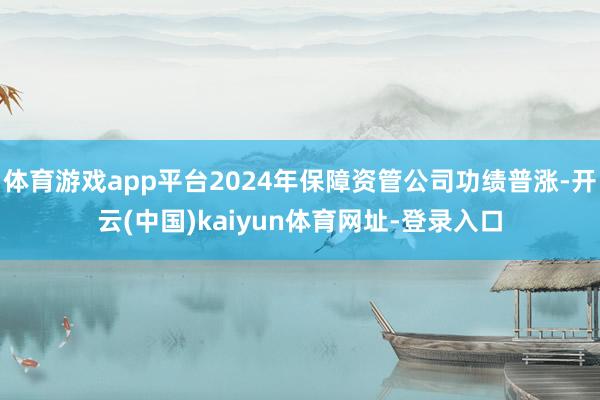 体育游戏app平台2024年保障资管公司功绩普涨-开云(中国)kaiyun体育网址-登录入口