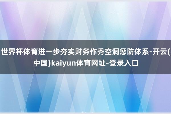 世界杯体育进一步夯实财务作秀空洞惩防体系-开云(中国)kaiyun体育网址-登录入口