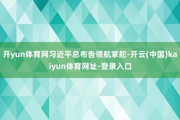 开yun体育网习近平总布告领航掌舵-开云(中国)kaiyun体育网址-登录入口