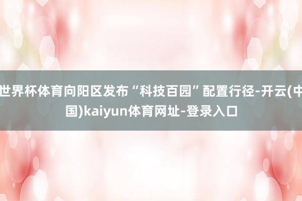 世界杯体育向阳区发布“科技百园”配置行径-开云(中国)kaiyun体育网址-登录入口